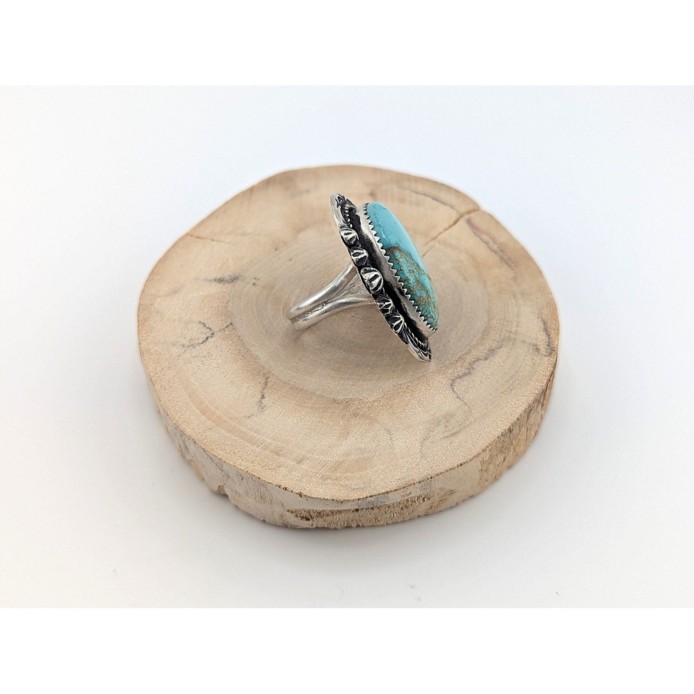 Navajo Jewelry Women's Ring Turquoise Native American Signed sz 7.5 *** - Picture 7 of 9